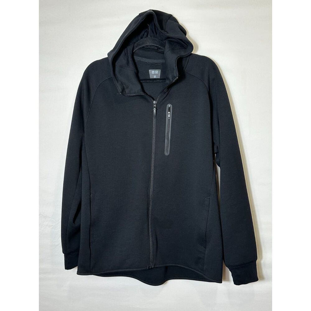 Uniqlo Men's Athletic Hoodie Dry Stretch Sweat Full-Zip Black Pockets Size XL